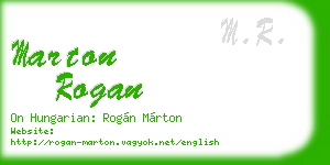 marton rogan business card